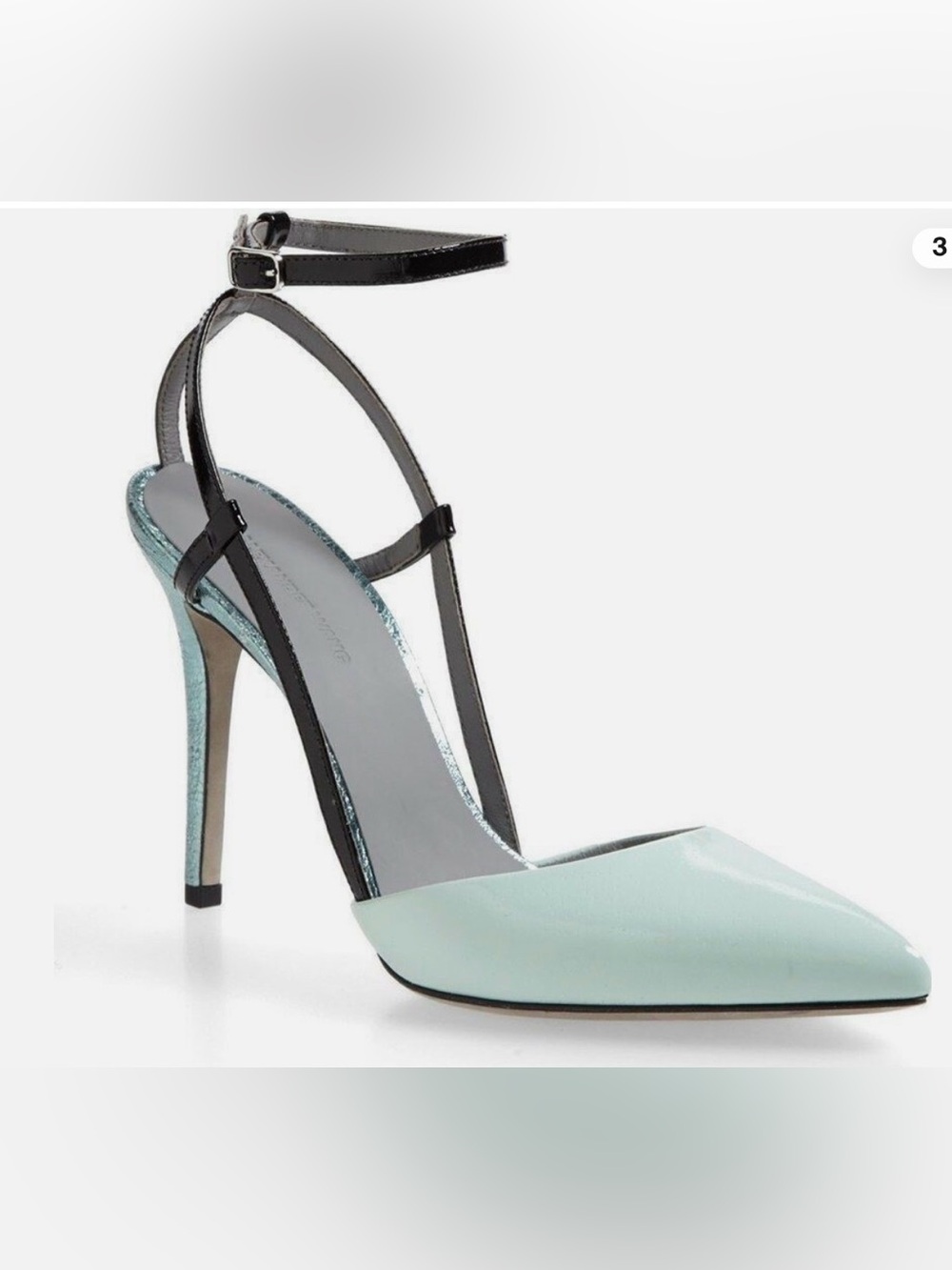 Alexander Wang 'Jodie' Ankle Strap Calfskin Leather Pump heel size. 38